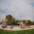 Load image into Gallery viewer, Le Coffre d’Emilie Mohair Bear Blue & Red Go-Kart Racer