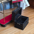 Load image into Gallery viewer, Nancy Summers Vintage Black Miniature Steamer Trunk 1988