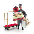 Load image into Gallery viewer, Artisan Bellman Doll with Valet Cart & Parcels Miniature 1:12 Scale