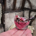Load image into Gallery viewer, Artisan Miniature Wash Basin with Dirty Dishes on Gingham Cloth in 1:12 Scale