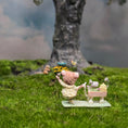 Load image into Gallery viewer, Aleah Klay OOAK Bee Friendly Gardener Mouse with Beehive Flower Cart