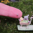 Load image into Gallery viewer, Aleah Klay OOAK Bee Friendly Gardener Mouse with Beehive Flower Cart