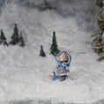 Load image into Gallery viewer, Aleah Klay OOAK Winter Mouse Girl with Snowman Basket & Blue Hooded Coat