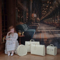 Load image into Gallery viewer, Vintage-Style 4-Piece Cream Luggage Set with Suitcases, Train Case & Hat Box