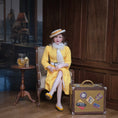 Load image into Gallery viewer, Vintage-Style Miniature Travel Suitcase with Roma & Chamonix Travel Stickers