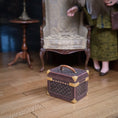 Load image into Gallery viewer, Miniature Louis Vuitton-Style Monogram Hardcase Vanity Trunk with Gold Hardware