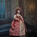 Load image into Gallery viewer, OOAK Tudor Lady Porcelain Dollhouse Doll with Beaded Headpiece