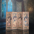 Load image into Gallery viewer, Artisan Printed Four-Panel Dollhouse Screen Antique Style Fabric Room Divider