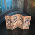 Load image into Gallery viewer, Artisan Printed Four-Panel Dollhouse Screen Antique Style Fabric Room Divider