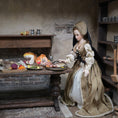 Load image into Gallery viewer, Derdriu Dolls Tudor Lady Noblewoman Anne Boleyn with French Hood 1:12 Scale