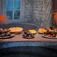 Load image into Gallery viewer, Val Adams Gramarye Keep Blood Sausages on Pewter Plate Tudor Food Miniature