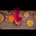 Load image into Gallery viewer, Val Adams Gramarye Keep Colorful Feathered Fruit Basket Tudor Banquet Centerpiece #2