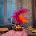 Load image into Gallery viewer, Val Adams Gramarye Keep Colorful Feathered Fruit Basket Tudor Banquet Centerpiece #2