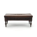 Load image into Gallery viewer, Hand-Carved Tudor-Style Low Serving Table with Floral Panels & Turned Legs