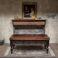 Load image into Gallery viewer, Hand-Carved Tudor-Style Low Serving Table with Floral Panels & Turned Legs
