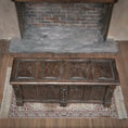 Load image into Gallery viewer, Tudor-Style Four-Panel Wooden Coffer Blanket Chest with Hinged Lid – 1:12 Scale