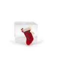 Load image into Gallery viewer, Classic Red Wool Christmas Stocking with Hand Embroidered Candy Cane