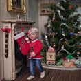 Load image into Gallery viewer, Traditional Red Wool Christmas Stocking with Hand Embroidered Candy Cane