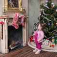 Load image into Gallery viewer, Natalia Frank Hand-Stitched Petit Point Christmas Stocking with Retro Elf & Candy Cane