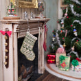 Load image into Gallery viewer, Natalia Frank Fair Isle Petit Point Christmas Stocking with Green & Cream Pattern, IGMA