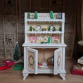 Load image into Gallery viewer, Artisan Lighted Christmas Village Hutch with Frosted Trees, Wreaths & Holiday Décor