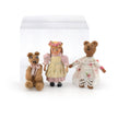 Load image into Gallery viewer, Artisan Nursery Toy Trio with Metal Girl Doll & Two Dressed Teddy Bears