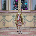 Load image into Gallery viewer, Marie-Pierre Gratias MP Creations Christmas Teddy Bear Riding White Carousel Horse