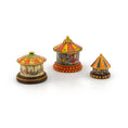 Load image into Gallery viewer, Set of Three Olga from DollhouseArt Miniature Paper Carousels on Wood Bases
