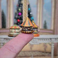Load image into Gallery viewer, Set of Three Olga from DollhouseArt Miniature Paper Carousels on Wood Bases