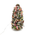 Load image into Gallery viewer, OOAK Lighted Woodland Christmas Tree with Owls, Bird Nests, Fruit & Gingham Ribbon