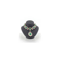Load image into Gallery viewer, Sun Lemmens Emerald & Crystal Royal Necklace on Display Bust Netherlands