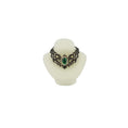 Load image into Gallery viewer, RESERVED MADAME Y Sun Lemmens Gothic Filigree Emerald Lace Choker Necklace on White Bust