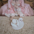 Load image into Gallery viewer, Sun Lemmens Wearable Pale Pink Gemstone Necklace & Earring Set with White Display