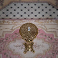 Load image into Gallery viewer, Sun Lemmens WEARABLE Sapphire Solitaire Ring in Tiny Ring Box in 1:12 Scale