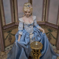 Load image into Gallery viewer, Sun Lemmens WEARABLE Sapphire Solitaire Ring in Tiny Ring Box in 1:12 Scale