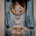 Load image into Gallery viewer, Sun Lemmens Emerald & Pearl Fringe Necklace with Earrings Wearable for Dolls