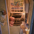 Load image into Gallery viewer, Vintage 1990s Illuminated 1:24 Scale French-Style Bedroom & Bath Artisan Roombox