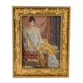 Load image into Gallery viewer, Artisan Signed Portrait of Madame Récamier Framed Petit Point Wall Art