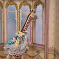 Load image into Gallery viewer, Pat Boldt 1:12 Scale Carousel Mother Giraffe with Lace Saddle, Pastel Ribbon & Florals