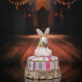 Load image into Gallery viewer, Anna Braun Rare OOAK Silk Mohair Bunny Rabbit with Autumn Ruff and Ear Bow, Jointed Artist Toy