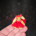 Load image into Gallery viewer, Anna Braun OOAK Floppy-Eared Mohair Bunny in Red Tulle Tutu, Jointed Artist Toy