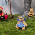Load image into Gallery viewer, Anna Braun OOAK Blue Fairy Ballerina Teddy Bear with Lace Tutu, Wings and Antennae