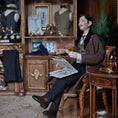 Load image into Gallery viewer, Debbie Dixon-Paver Porcelain Gentleman Doll in Brown Tailcoat & Paisley Waistcoat