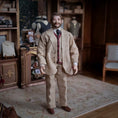 Load image into Gallery viewer, Victorian or Edwardian Artisan Porcelain Gentleman Doll with Real Hair, Beard & Tan Tweed Suit