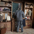 Load image into Gallery viewer, Porcelain Gentleman Doll in Charcoal Wool Tweed Suit with Gold Glasses & Fountain Pen