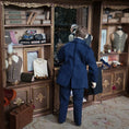 Load image into Gallery viewer, OOAK 1:12 Porcelain Young Gentleman Doll in Navy Blue Suit with Patterned Tie
