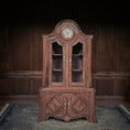 Load image into Gallery viewer, Pierre Zador French Louis XV Marquetry Corner Display Cabinet, Porcelain Medallion 1993