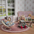 Load image into Gallery viewer, Catherine Muniere Peaceful Sleeping Baby Boy Doll in Bouncer 1:12 OOAK Miniature