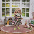 Load image into Gallery viewer, Catherine Muniere Blonde Little Girl Pointing Finger in Floral Dress 1:12 IGMA Fellow