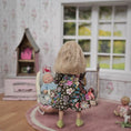 Load image into Gallery viewer, Catherine Muniere Blonde Little Girl Pointing Finger in Floral Dress 1:12 IGMA Fellow